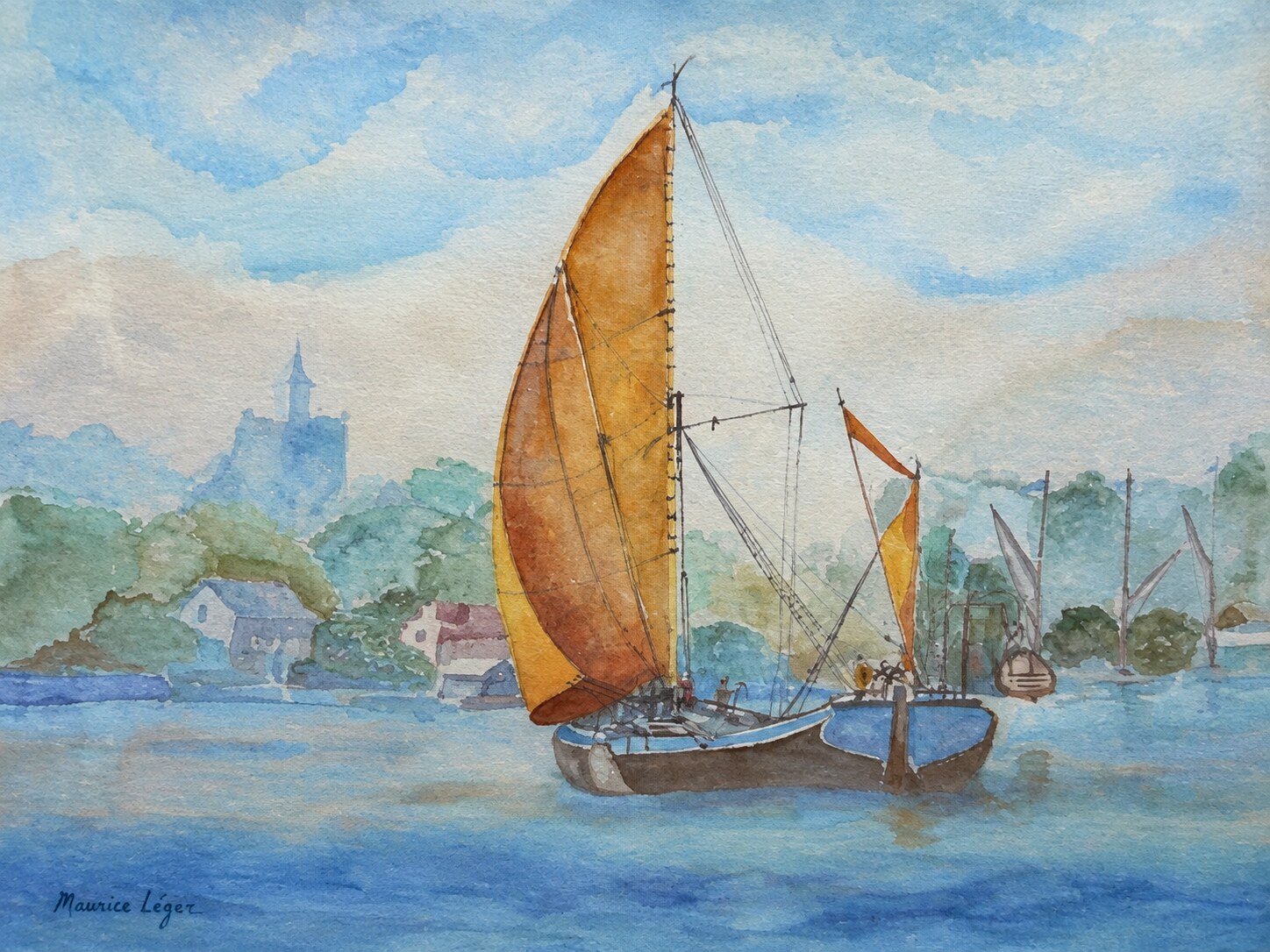 Douceur de Vogüé, aquarelle