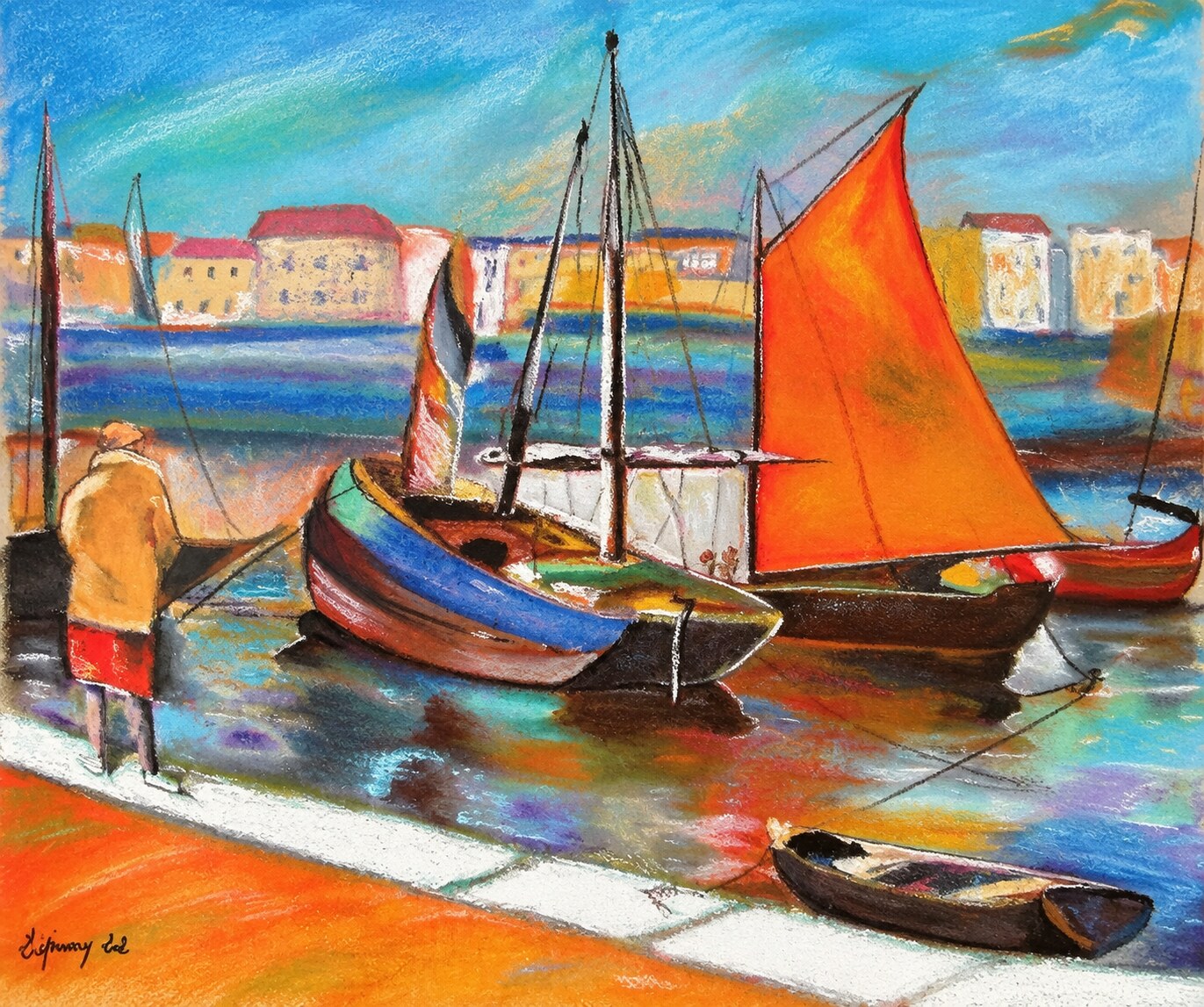 Journée au soleil, pastel de Véronique Lépinoy